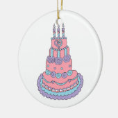 Décoration En Céramique Gâteau d'anniversaire assez rose (Gauche)
