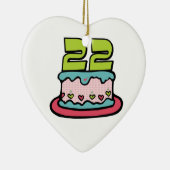 Décoration En Céramique Gâteau d'anniversaire de 22 ans (Droite)