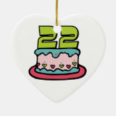 Décoration En Céramique Gâteau d'anniversaire de 22 ans (Dos)