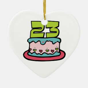 Décoration En Céramique Gâteau d'anniversaire de 23 ans