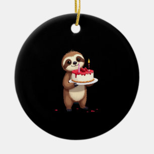 Décoration En Céramique Gâteau d'anniversaire drôle avec costume de paress