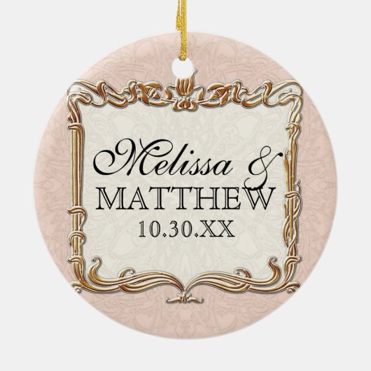 Décoration En Céramique Gatsby Art Déco Nouveau dentelle Faux Gold Tulip (Dos)