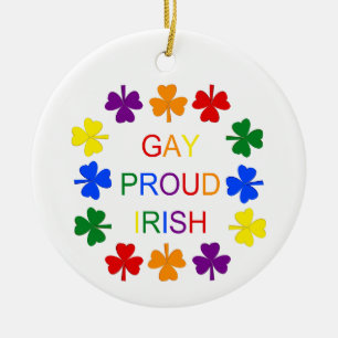 Décoration En Céramique Gay Fier Irlandais LGBT Rainbow Shamrocks