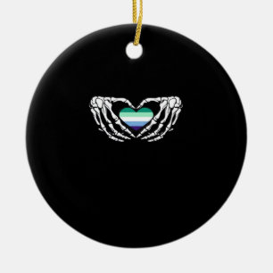 Décoration En Céramique Gay Male Pride Squelette Halloween Mlm Goth Heart