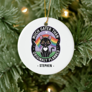Décoration En Céramique Gayer beaucoup - Drôle mignon chat noir LGBTQ Prid