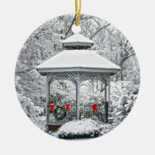 Décoration En Céramique Gazebo dans la neige