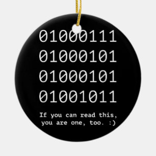 Décoration En Céramique GEEK Nerd Binary Text Code Ingénieur logiciel