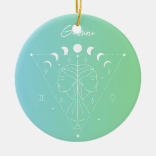 Décoration En Céramique Gemini zodiaque horoscope étoile dégradé