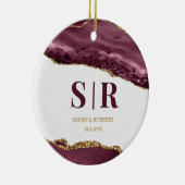 Décoration En Céramique Géode du vin rouge Couples d'âge Monogramme Noël (Droite)