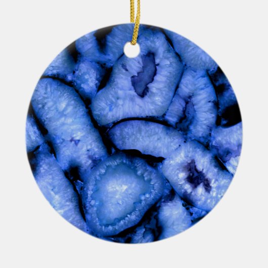 Décoration En Céramique Géodes Agate Quartz Bleu (Devant)