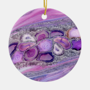 Décoration En Céramique Geodes cristal Flow - violet et violet
