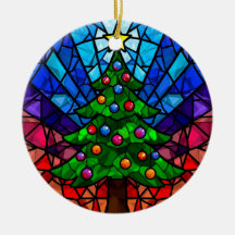 Geometric Stained Glass Christmas Tree