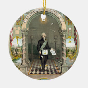 Décoration En Céramique George Washington comme un franc-maçon