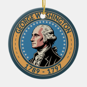 Décoration En Céramique George Washington Président américain Illustration