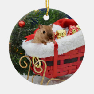 Décoration En Céramique Gerbil Christmas