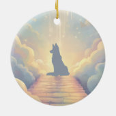 Décoration En Céramique German Shepherd Rainbow Bridge Ornament (Dos)