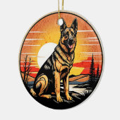 Décoration En Céramique German Shepherd Retro Sunset Dog Lover (Gauche)