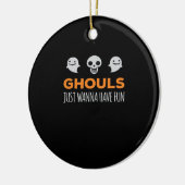 Décoration En Céramique Ghouls veut juste s'amuser Automne esthétique (Gauche)