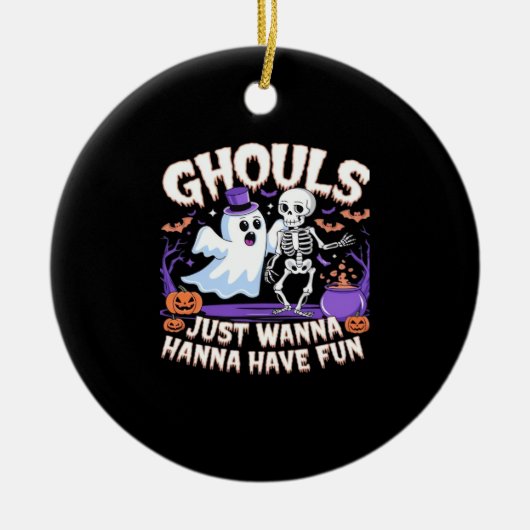 Décoration En Céramique Ghouls veut juste s'amuser Basic & Citation (Devant)
