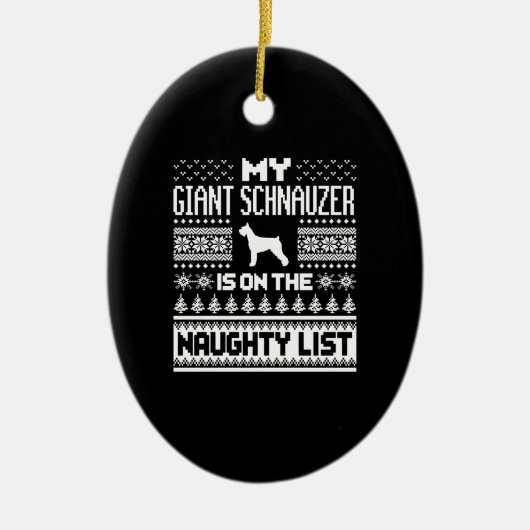 Décoration En Céramique Giant Schnauzer On Naughty List (Devant)