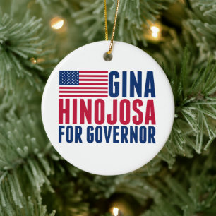 Décoration En Céramique Gina Hinojosa Gouverneure 2026 Élection Noël