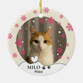 Décoration En Céramique Gingembre Chat blanc Dessin personnalisé à la main (Dos)