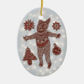 Décoration En Céramique Gingerbread Cat & Cookies Christmas Tree Ornament (Devant)
