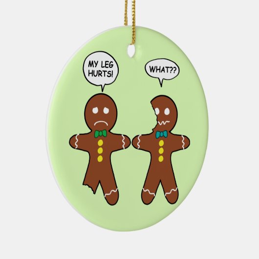 Décoration En Céramique Gingerbread Cookie Humour de Noël Vert (Droite)