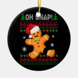 Décoration En Céramique Gingerbread Homme Cookie laide Sweat Oh Snap Joyeu