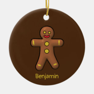 Décoration En Céramique Gingerbread Homme Cookie Personnalisé