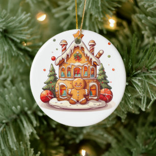 Décoration En Céramique Gingerbread house