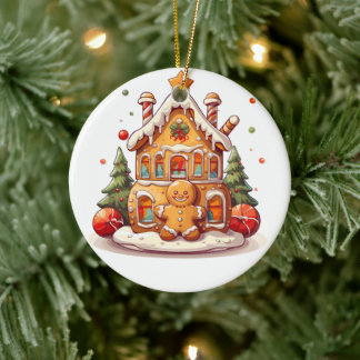Décoration En Céramique Gingerbread house