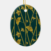 Décoration En Céramique ginkgo d'or (Dos)