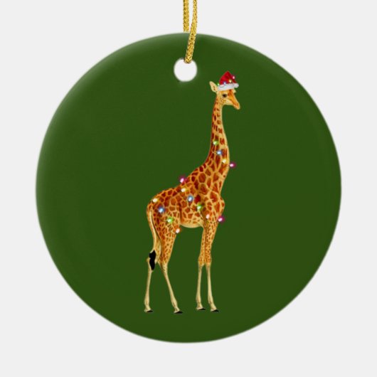 Décoration En Céramique GIRAFFE Avec Casquette Scaft Noël (Devant)