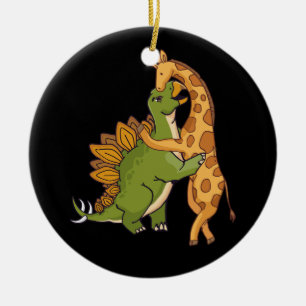 Décoration En Céramique Giraffe Dinosaur Hug Love Dino Animaux Safari Hall