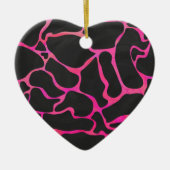 Décoration En Céramique Giraffe rose chaude et noire (Devant)