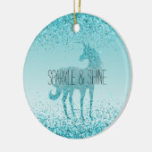 Décoration En Céramique Girly Glitz Aqua Turquoise Parties scintillant Uni (Gauche)