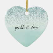 Décoration En Céramique Girly Glitz Mint Ombre Parties scintillant Gold He (Devant)