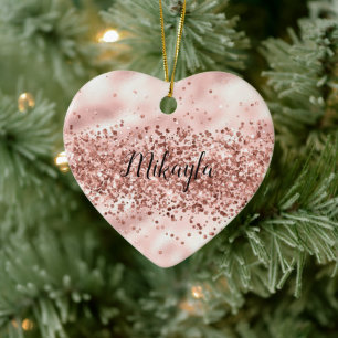 Décoration En Céramique Glam Girl Parties scintillant rose Glitzy Sparkle