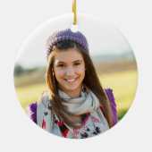 Décoration En Céramique Glitter Rose Gold Glam Nom Photo (Dos)