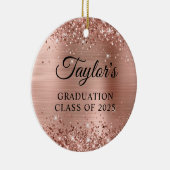 Décoration En Céramique Glittery Rose Gold Foil Graduation (Droite)