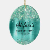 Décoration En Céramique Glittery Turquoise Foil 65e anniversaire (Droite)