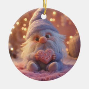 Décoration En Céramique Gnome mignonne avec coeur : Saint Valentin Design