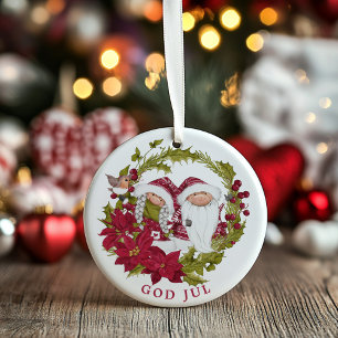 Décoration En Céramique Gnome nordique   God Jule   Noël norvégien