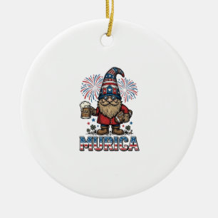 Décoration En Céramique Gnome Patriotique Murica Design de Chemise Vintage