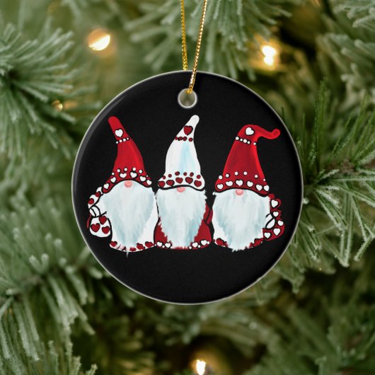 DÉCORATION EN CÉRAMIQUE GNOME VALENTIN  (Arbre)