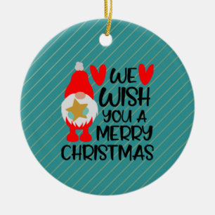 Décoration En Céramique Gnome Whimsical - Joyeux Coeurs de Noël