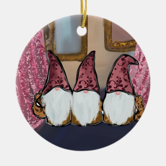 DÉCORATION EN CÉRAMIQUE GNOMES (Devant)