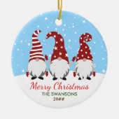 Décoration En Céramique Gnomes mignons Joyeux Noël personnalisé (Devant)