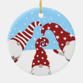 Décoration En Céramique Gnomes mignons Joyeux Noël personnalisé (Dos)